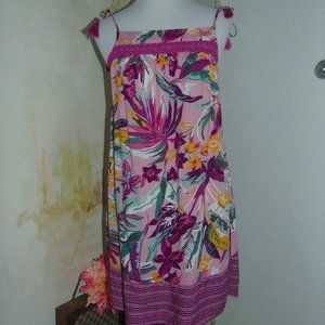 Sleep Well Women's Purple Pink Tropical Floral Crochet Sleepwear Nighty sz 8